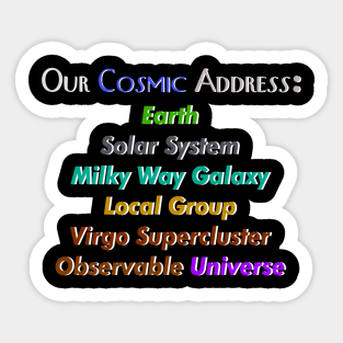 Our cosmic address Sticker